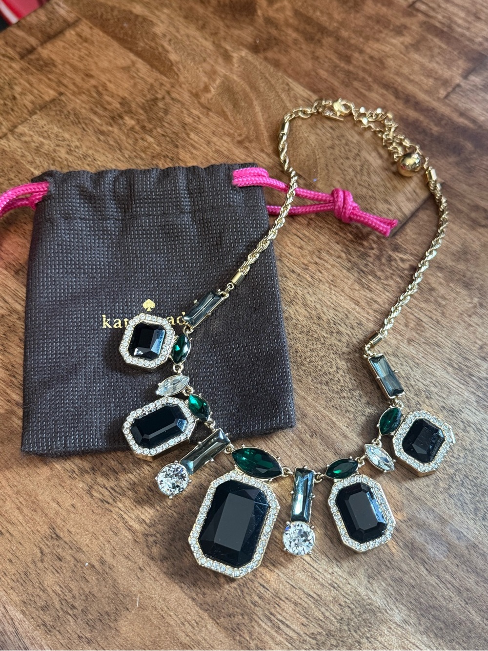 Kate Spade Green & Gold Statement Necklace